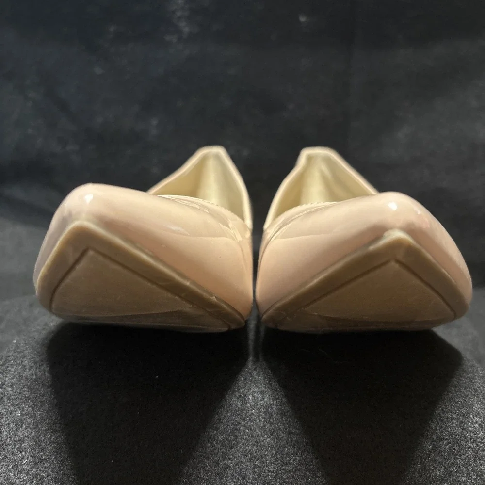 Marc Fisher‎ Caitlin Pointed Toe Slip On Pumps Block Heels Beige Women's 10 EUC